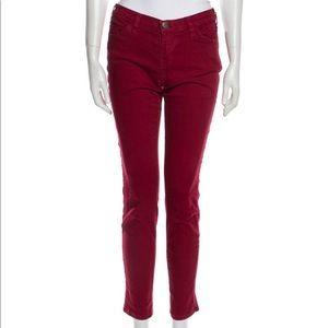 Current Elliott red mid rise skinny jeans size medium US 28 must have pants